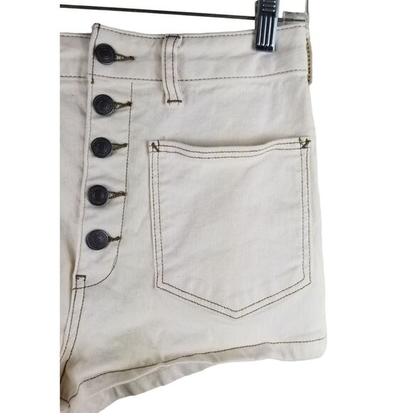 We The Free High Waisted Exposed Button Fly Closure Shorts Women 28 - Picture 3 of 6